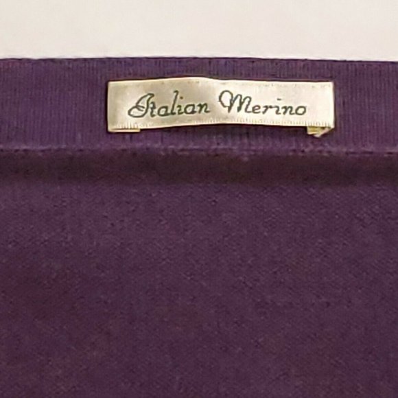 VTG Men’s Large 100% Italian Extra Fine MERINO WOOL Sweater Purple EUC - Picture 3 of 8